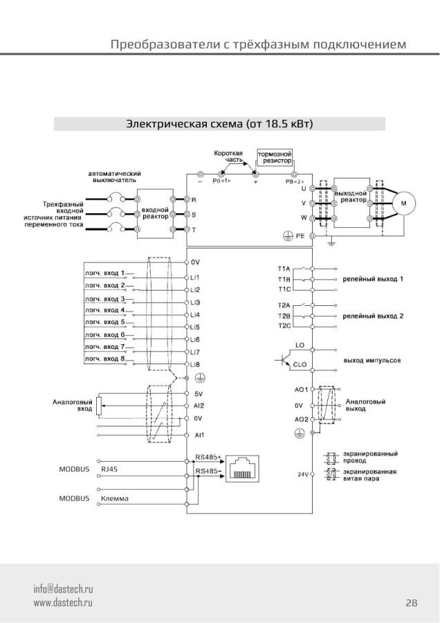 Преобразователь частоты Dastech D32-T3-560G, 560 кВт, 380 В